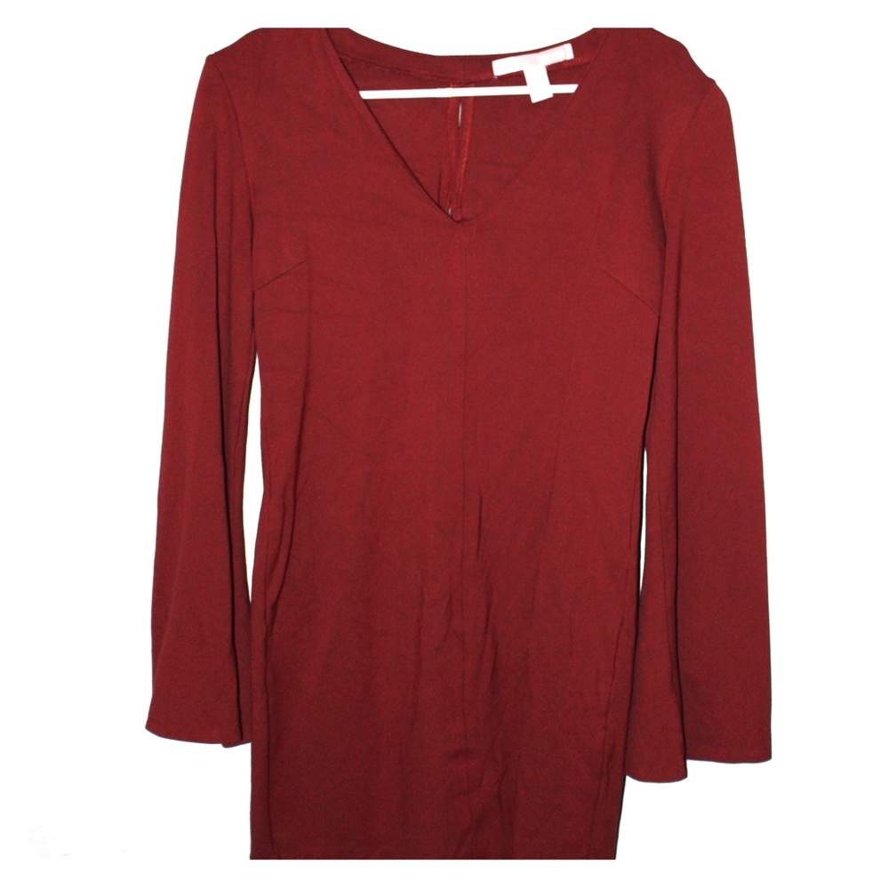Burnt Orange Long-Sleeved Mini Dress